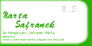 marta safranek business card